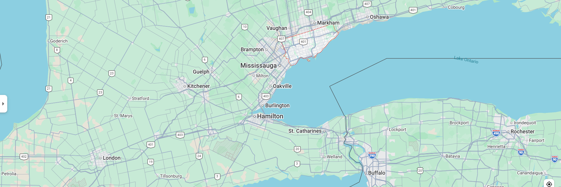 Map showing Brief & Associates service regions across Ontario