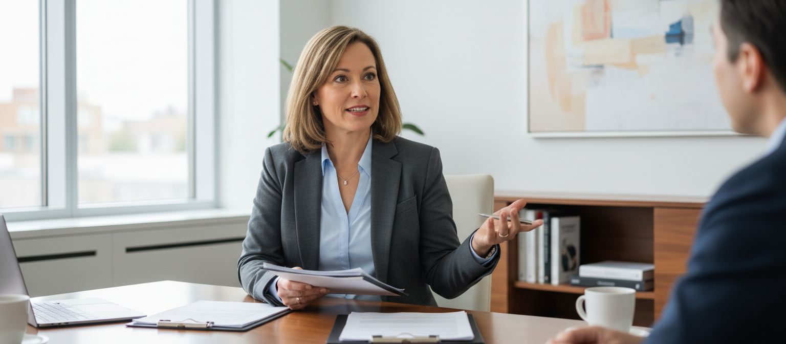 Licensed Insolvency Trustee meeting with a client